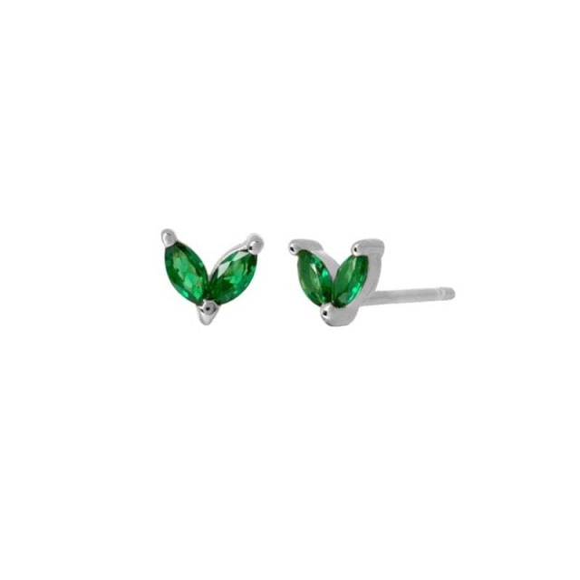 925 Sterling Silver Green Rhinestone Series Hoop Earrings For Women Girls Zircon Heart Pendant Charm Circle Earring Jewelry-Dollar Bargains Online Shopping Australia