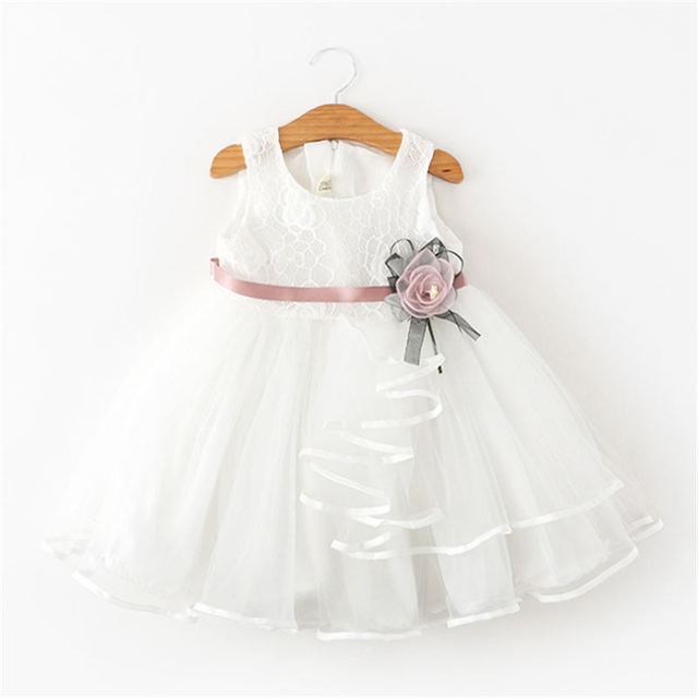 Lace Little Princess Dresses Summer Solid Sleeveless Tulle Tutu Dresses For Girls-Dollar Bargains Online Shopping Australia