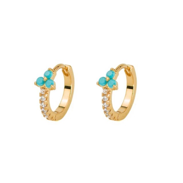 925 Sterling Silver Turquoise Series Stud Earrings For Women Bohemian Blue CZ Crystal Charm Pendant Ear Studs Party Jewelry-Dollar Bargains Online Shopping Australia