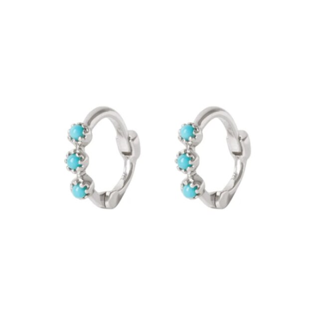 925 Sterling Silver Turquoise Series Stud Earrings For Women Bohemian Blue CZ Crystal Charm Pendant Ear Studs Party Jewelry-Dollar Bargains Online Shopping Australia