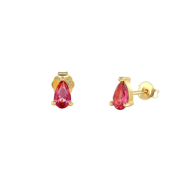 925 Sterling Silver Rose Red Crystal Series Stud Earrings For Women Cubic Zirconia Jeweled Butterfly Flower Ear Stud Gift-Dollar Bargains Online Shopping Australia