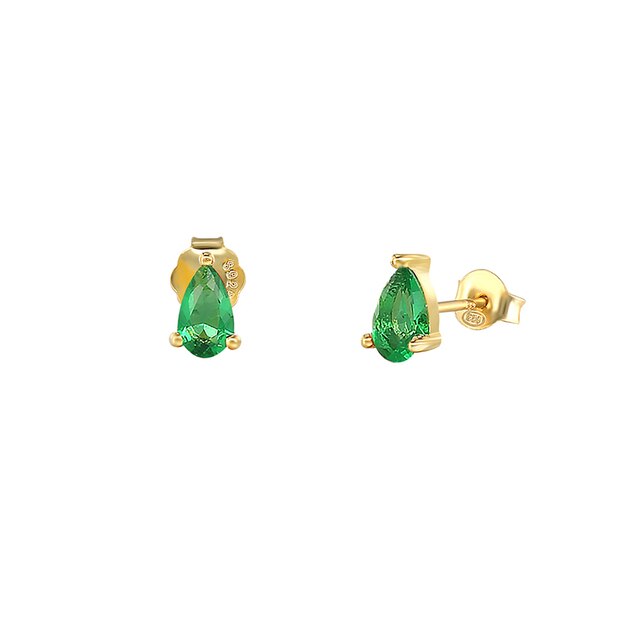 925 Sterling Silver Green Rhinestone Series Hoop Earrings For Women Girls Zircon Heart Pendant Charm Circle Earring Jewelry-Dollar Bargains Online Shopping Australia