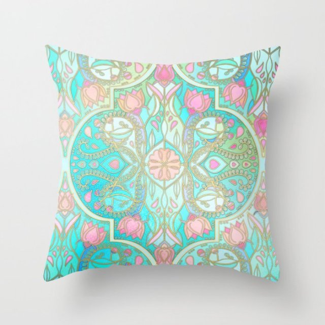 Super Hot Hipster Light Blue Green Mint Cushion Cases Modern Geometry Print Boho Decorative Pillowcase Sofa Couch Throw Pillows-Dollar Bargains Online Shopping Australia