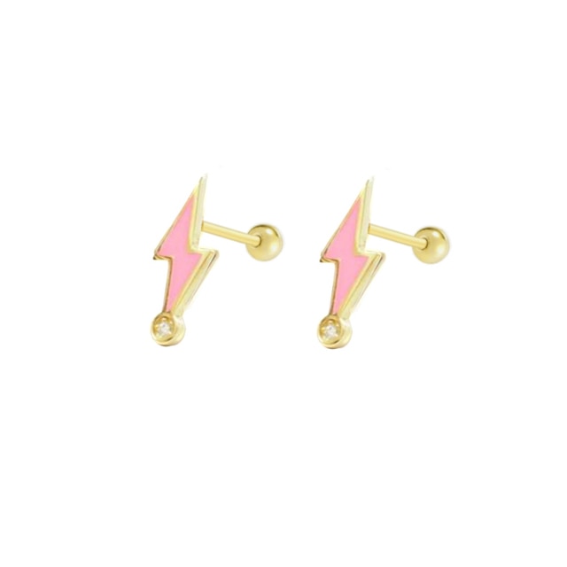 925 Sterling Silver Pink Zircon CZ Series Stud Earrings Crystal Sakura Flower Cross Bee Ear Stud Jewelry For Women Girls-Dollar Bargains Online Shopping Australia