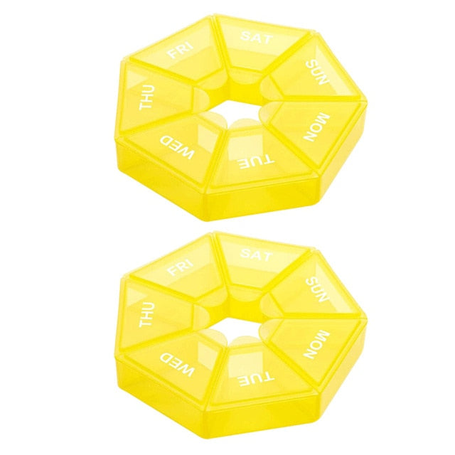 2Pcs/set Pill Case Plastic 7 Days Tablet Candy Box Portable Storage Tablet Holder Travel Organizer Pill Dispenser Container-Dollar Bargains Online Shopping Australia