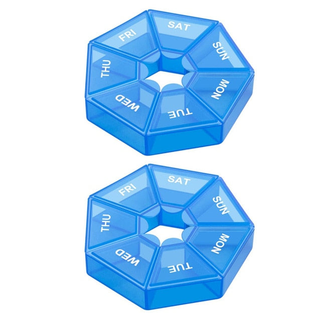 2Pcs/set Pill Case Plastic 7 Days Tablet Candy Box Portable Storage Tablet Holder Travel Organizer Pill Dispenser Container-Dollar Bargains Online Shopping Australia