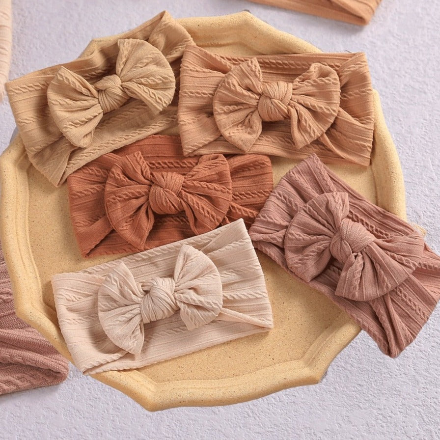 Cable Bow Baby Headband for Child Bowknot Headwear Cables Turban for Kids Elastic Headwrap Baby Hair Accessories-Dollar Bargains Online Shopping Australia