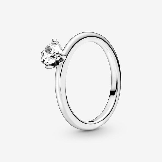 925 Sterling Silver Princess Tiara Crown Sparkling Love Heart CZ Rings for Women Engagement-Dollar Bargains Online Shopping Australia