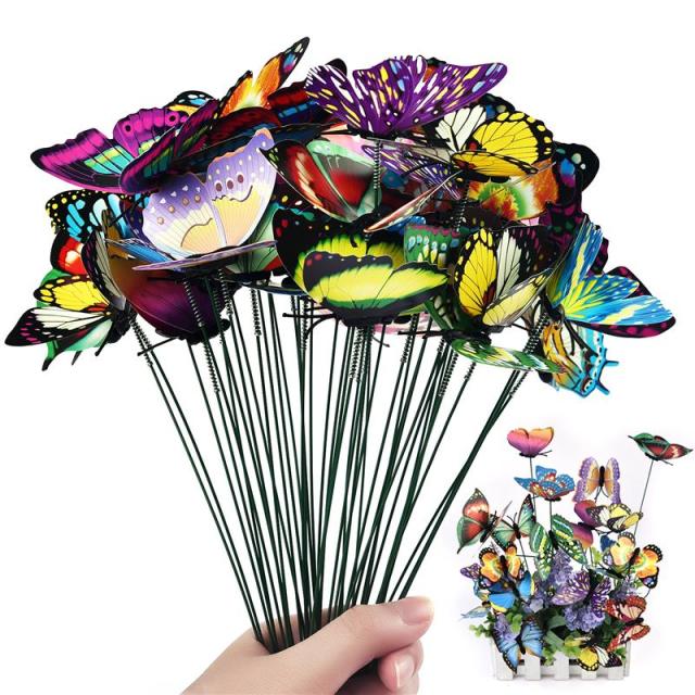 Butterflies Garden Yard Planter Colorful Whimsical Butterfly Stakes Decoracion Outdoor Decor Flower Pots Decoration-Dollar Bargains Online Shopping Australia