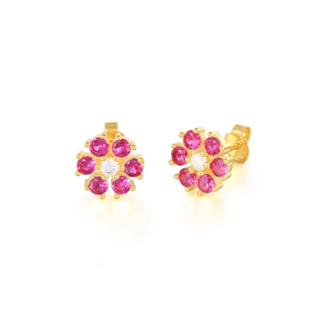 925 Sterling Silver Rose Red Crystal Series Stud Earrings For Women Cubic Zirconia Jeweled Butterfly Flower Ear Stud Gift-Dollar Bargains Online Shopping Australia