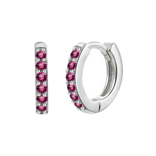 925 Sterling Silver Rose Red Crystal Series Stud Earrings For Women Cubic Zirconia Jeweled Butterfly Flower Ear Stud Gift-Dollar Bargains Online Shopping Australia