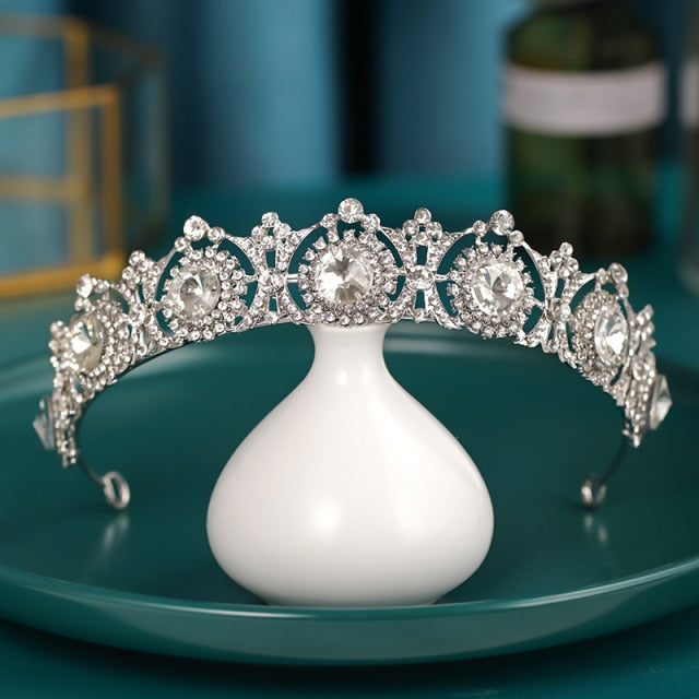 Silver Color Wedding Hair Accessories Crystal Rhinestone Crown Tiaras Diadems Women Hair Jewelry Princess Headpiece-Dollar Bargains Online Shopping Australia