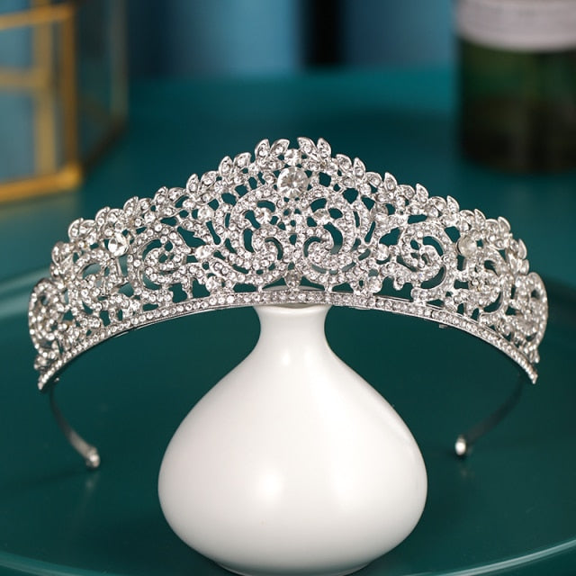 Silver Color Wedding Hair Accessories Crystal Rhinestone Crown Tiaras Diadems Women Hair Jewelry Princess Headpiece-Dollar Bargains Online Shopping Australia