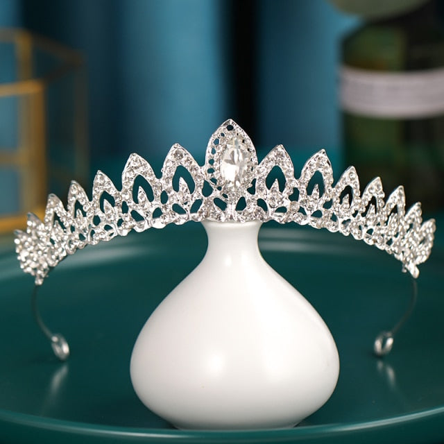 Silver Color Wedding Hair Accessories Crystal Rhinestone Crown Tiaras Diadems Women Hair Jewelry Princess Headpiece-Dollar Bargains Online Shopping Australia