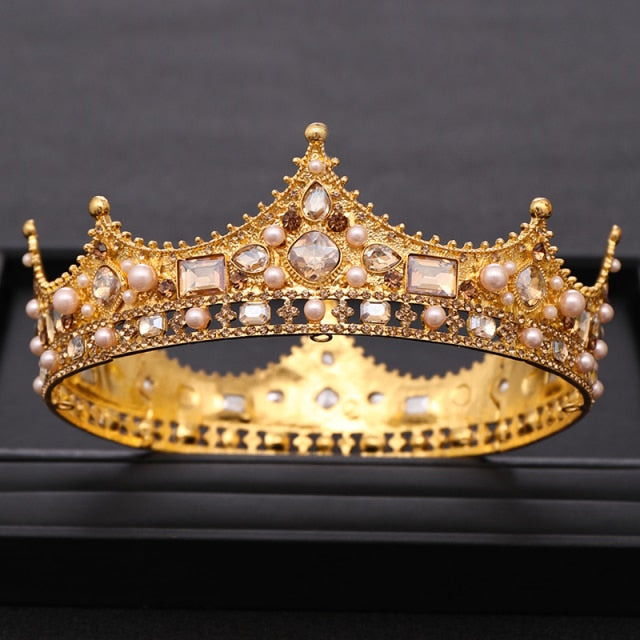 Wedding Crown Gold Silver Color Rhinestone Crystal Diadem Queen Crown Princess Tiaras Bridal Hair Jewelry Party Hair Accessories-Dollar Bargains Online Shopping Australia