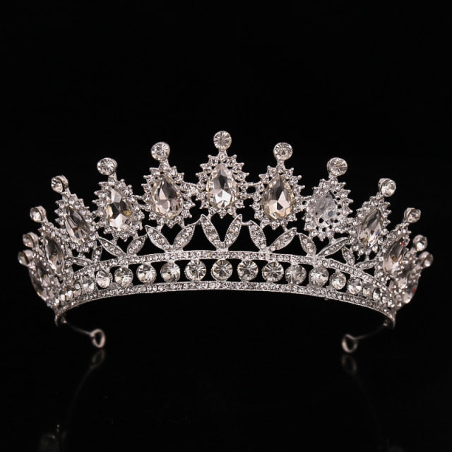 Wedding Crown Gold Silver Color Rhinestone Crystal Diadem Queen Crown Princess Tiaras Bridal Hair Jewelry Party Hair Accessories-Dollar Bargains Online Shopping Australia