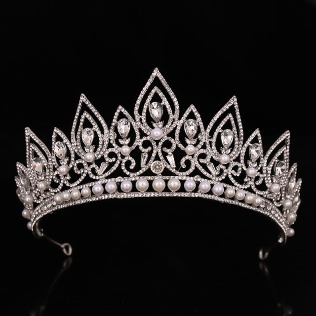 Wedding Crown Gold Silver Color Rhinestone Crystal Diadem Queen Crown Princess Tiaras Bridal Hair Jewelry Party Hair Accessories-Dollar Bargains Online Shopping Australia