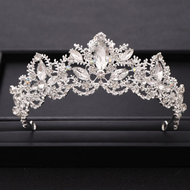 Wedding Crown Gold Silver Color Rhinestone Crystal Diadem Queen Crown Princess Tiaras Bridal Hair Jewelry Party Hair Accessories-Dollar Bargains Online Shopping Australia