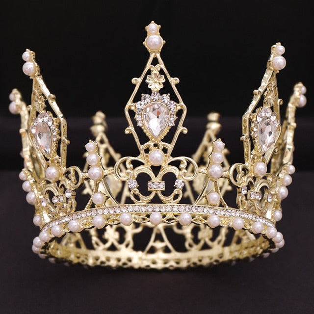 Wedding Crown Gold Silver Color Rhinestone Crystal Diadem Queen Crown Princess Tiaras Bridal Hair Jewelry Party Hair Accessories-Dollar Bargains Online Shopping Australia