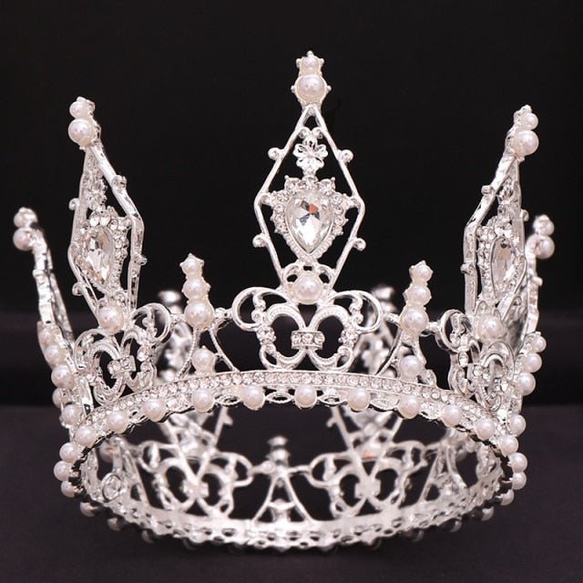 Wedding Crown Gold Silver Color Rhinestone Crystal Diadem Queen Crown Princess Tiaras Bridal Hair Jewelry Party Hair Accessories-Dollar Bargains Online Shopping Australia