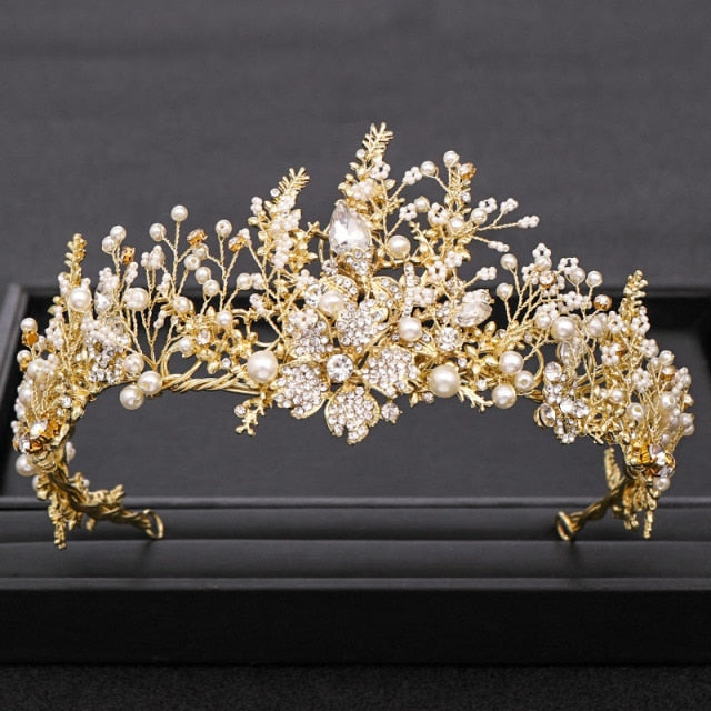 Wedding Crown Gold Silver Color Rhinestone Crystal Diadem Queen Crown Princess Tiaras Bridal Hair Jewelry Party Hair Accessories-Dollar Bargains Online Shopping Australia