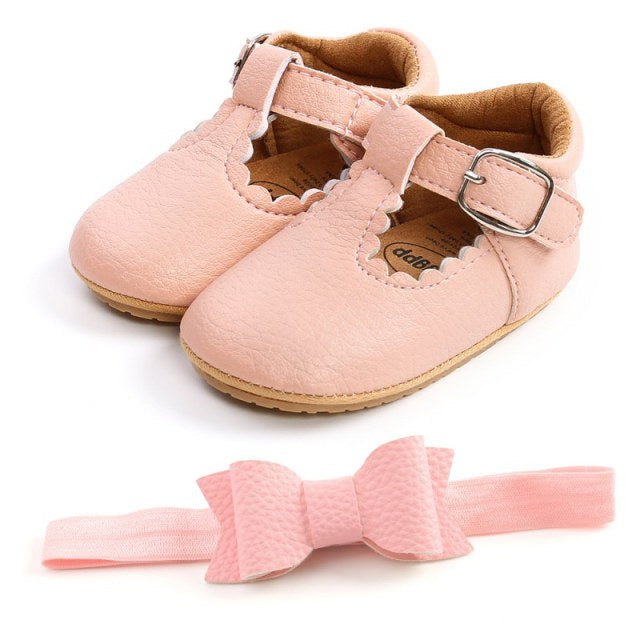 Sequins Baby Shoes Leather Toddler Baby Girl First Walkers Sets Headband Bow-knot Soft Sole Hook &amp; Loop Bling Shoes for Girls-Dollar Bargains Online Shopping Australia