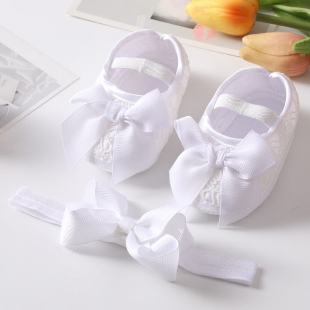 Sequins Baby Shoes Leather Toddler Baby Girl First Walkers Sets Headband Bow-knot Soft Sole Hook &amp; Loop Bling Shoes for Girls-Dollar Bargains Online Shopping Australia