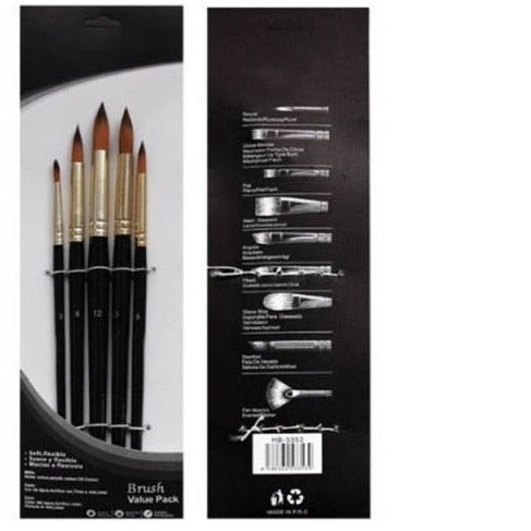 Artist Paint Brush Set High Quality Nylon Hair Wood Black Handle Watercolor Acrylic Oil Brush Painting Art Supplies-Dollar Bargains Online Shopping Australia