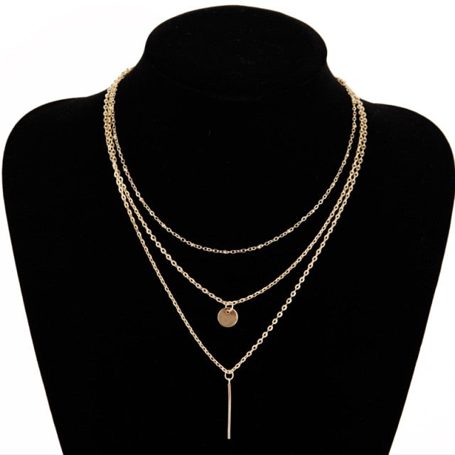 Vintage Multilayer Pendant Butterfly Necklace for Women Butterflies Moon Star Charm Choker Necklaces Boho Jewelry Christmas Gift-Dollar Bargains Online Shopping Australia