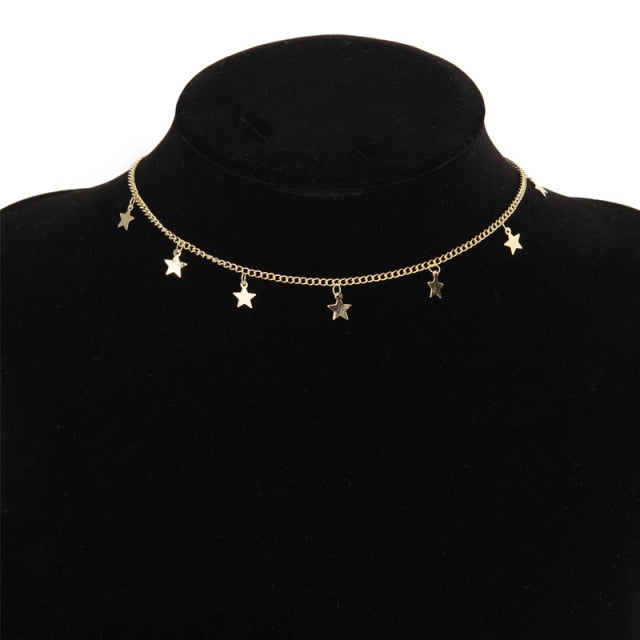 Vintage Multilayer Pendant Butterfly Necklace for Women Butterflies Moon Star Charm Choker Necklaces Boho Jewelry Christmas Gift-Dollar Bargains Online Shopping Australia