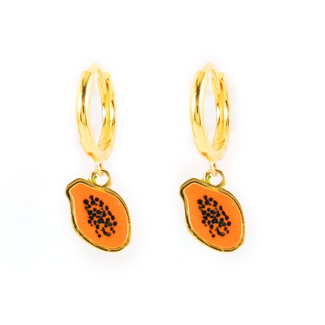 925 Sterling Silver Colored Enamel Fruit Pendant Dangle Earrings Summer Collection Strawberry Avocado Cherry Charm Earrings-Dollar Bargains Online Shopping Australia