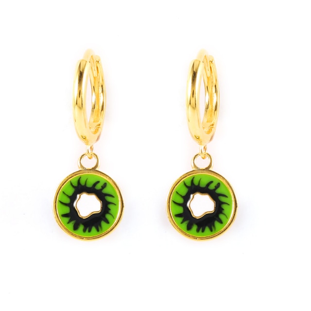 925 Sterling Silver Colored Enamel Fruit Pendant Dangle Earrings Summer Collection Strawberry Avocado Cherry Charm Earrings-Dollar Bargains Online Shopping Australia