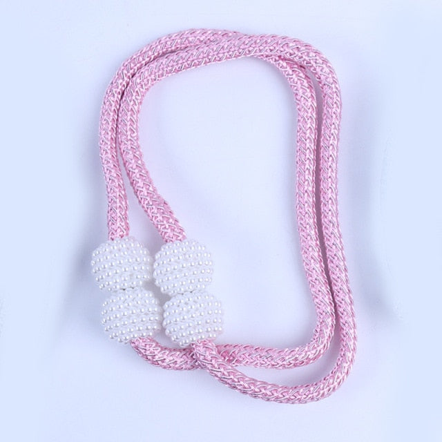 Mini Curtain Buckle 14 Colors Thick Rope Large Pearl Magnetic Buckle 2.5cm Pearl Buckle Curtain Strap Tie Rope Home Accessories-Dollar Bargains Online Shopping Australia