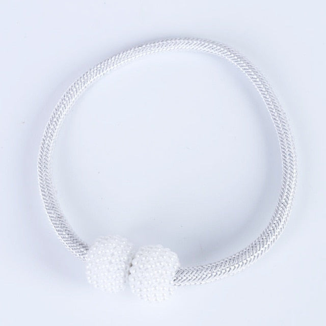 Mini Curtain Buckle 14 Colors Thick Rope Large Pearl Magnetic Buckle 2.5cm Pearl Buckle Curtain Strap Tie Rope Home Accessories-Dollar Bargains Online Shopping Australia