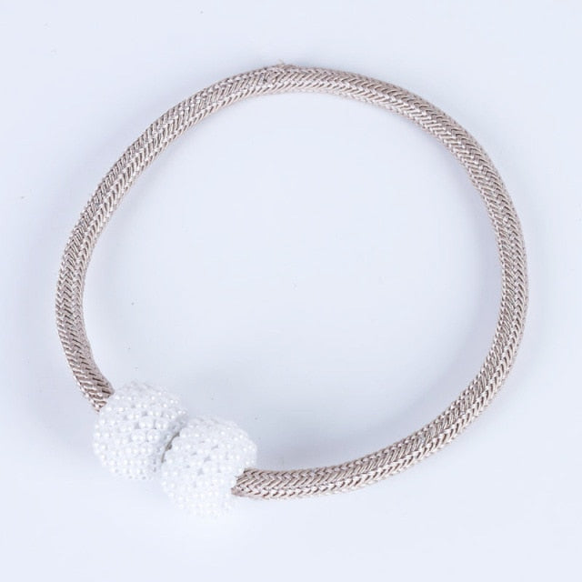 Mini Curtain Buckle 14 Colors Thick Rope Large Pearl Magnetic Buckle 2.5cm Pearl Buckle Curtain Strap Tie Rope Home Accessories-Dollar Bargains Online Shopping Australia