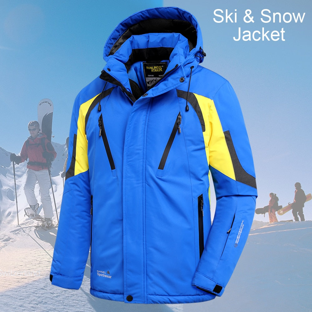 Men Winter New Outdoor Jet Ski Premium Snow Warm Parkas Jacket Coat Men Outwear Casual Hooded Waterproof Thick Fleece Parka Men-Dollar Bargains Online Shopping Australia
