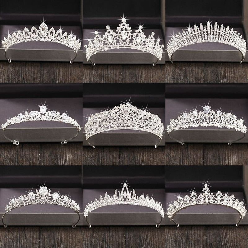 Silver Color Crystal Rhinestone Crown and Tiara Wedding Hair Accessories Bridal Tiaras Hair Crown Wedding Headpiece-Dollar Bargains Online Shopping Australia