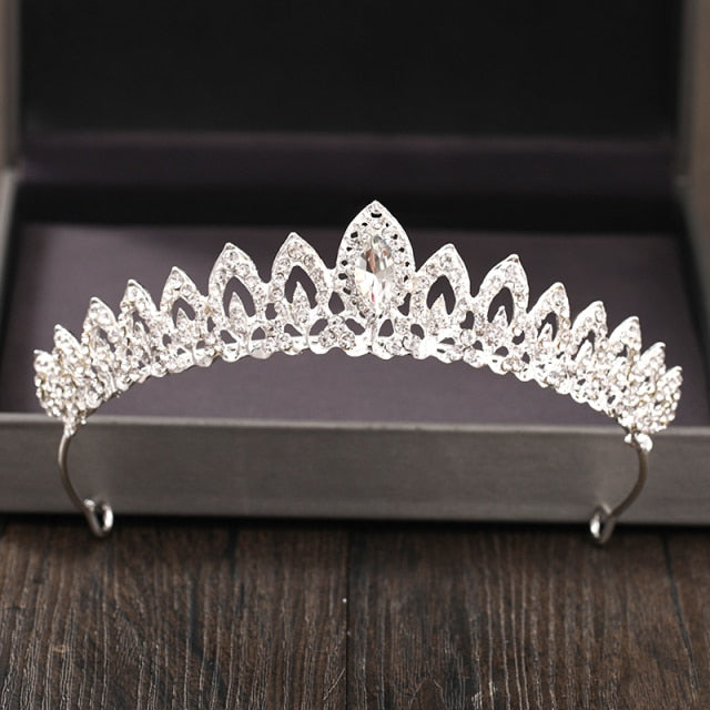 Silver Color Crystal Rhinestone Crown and Tiara Wedding Hair Accessories Bridal Tiaras Hair Crown Wedding Headpiece-Dollar Bargains Online Shopping Australia