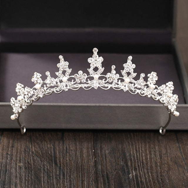 Silver Color Crystal Rhinestone Crown and Tiara Wedding Hair Accessories Bridal Tiaras Hair Crown Wedding Headpiece-Dollar Bargains Online Shopping Australia