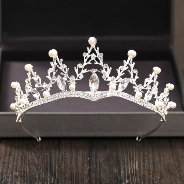 Silver Color Crystal Rhinestone Crown and Tiara Wedding Hair Accessories Bridal Tiaras Hair Crown Wedding Headpiece-Dollar Bargains Online Shopping Australia