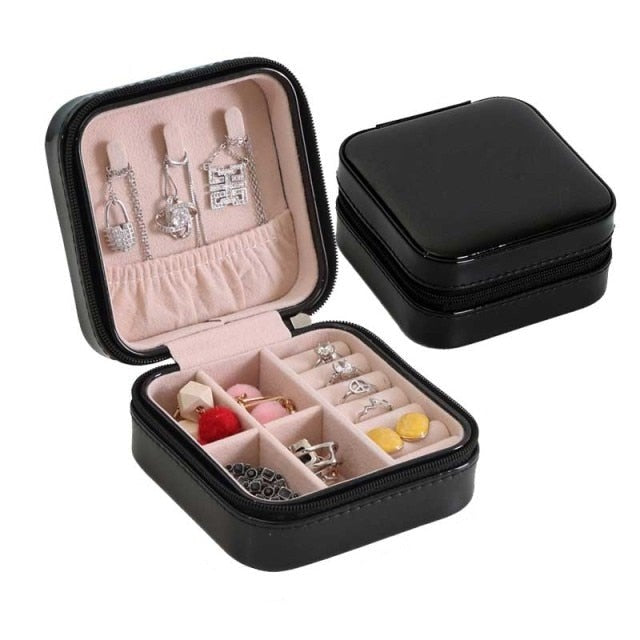 PU Jewelry Organizer Display Travel Jewelry Case Boxes Travel Portable Jewelry Box Storage Organizer Earring Holder Gifts-Dollar Bargains Online Shopping Australia