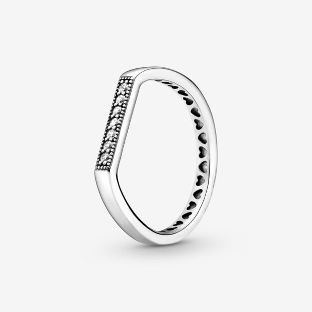 925 Sterling Silver Princess Tiara Crown Sparkling Love Heart CZ Rings for Women Engagement-Dollar Bargains Online Shopping Australia