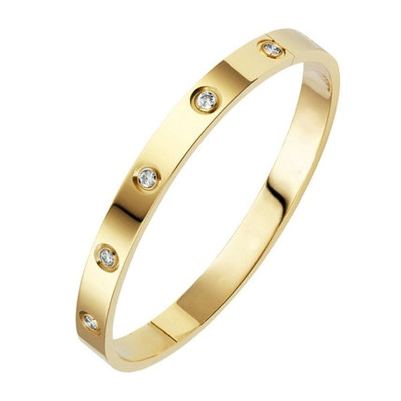 Metal Bracelet Unisex Couple Exquisite Crystal Luxury Bangles-Dollar Bargains Online Shopping Australia