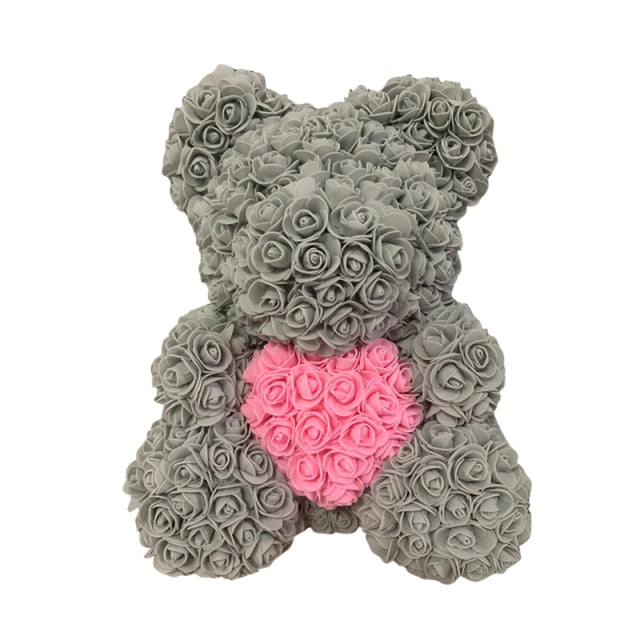 Rose Bear Heart Artificial Flower Rose Teddy Bear Women Wedding Birthday Christmas Gift-Dollar Bargains Online Shopping Australia