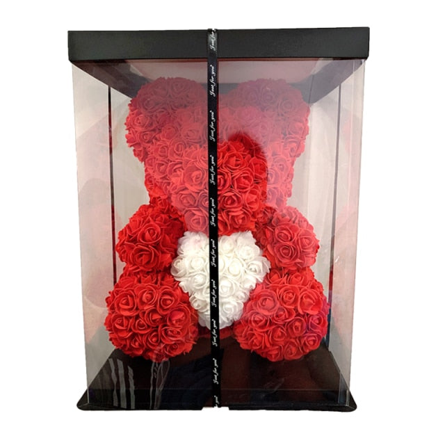 Rose Bear Heart Artificial Flower Rose Teddy Bear Women Wedding Birthday Christmas Gift-Dollar Bargains Online Shopping Australia