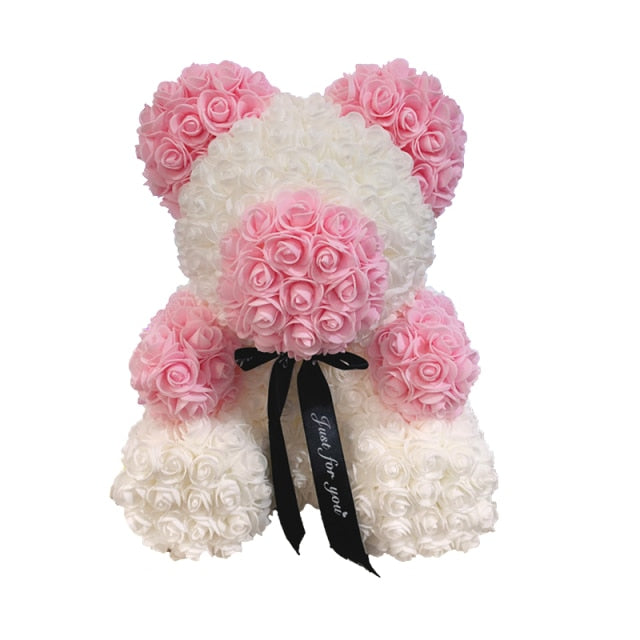 Rose Bear Heart Artificial Flower Rose Teddy Bear Women Wedding Birthday Christmas Gift-Dollar Bargains Online Shopping Australia