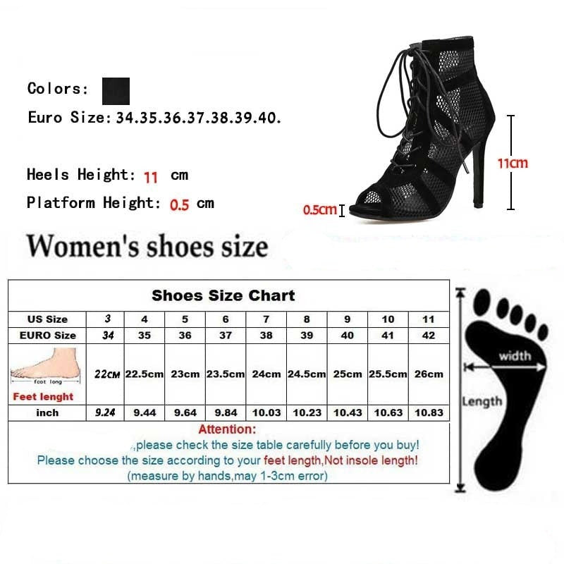 Sandals Lace Up Cross-tied Peep Toe High Heel Ankle Strap Net Surface Hollow Out Sandals-Dollar Bargains Online Shopping Australia