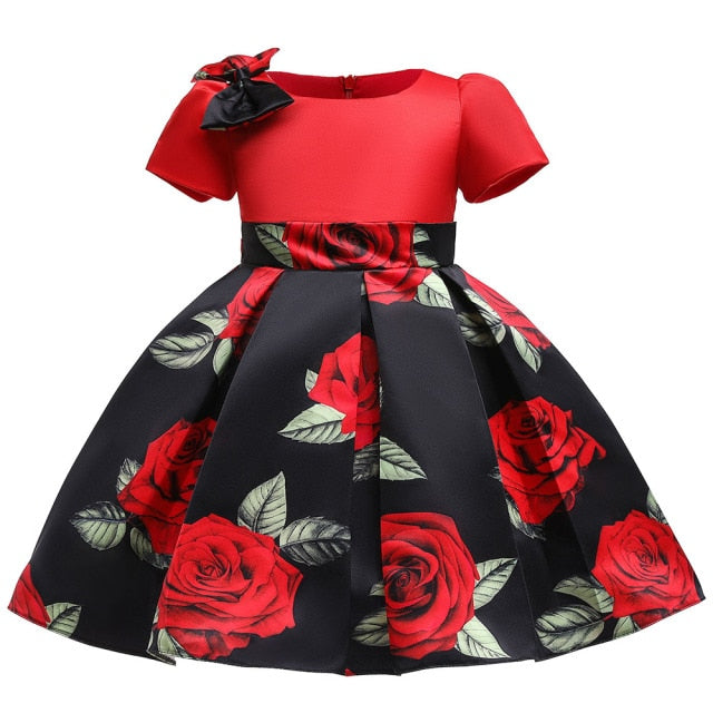 Summer Kids Flower Dresses for Girls Christmas Children Clothing Dress Princess Brithday Wedding Party Baby Girl Dress With Bow-Dollar Bargains Online Shopping Australia