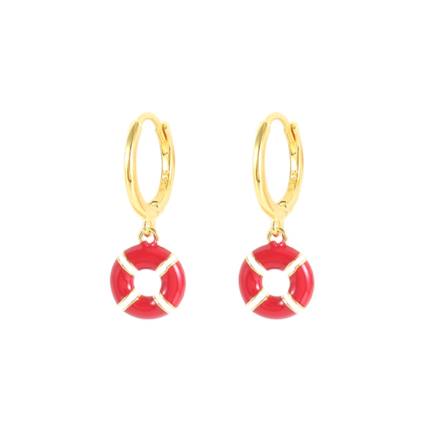 925 Silver Cute Enamel Crab Shrimp Pendant Dangle Earrings Summer Beach Collection Octopus Surfboard Charm Drop Earrings-Dollar Bargains Online Shopping Australia