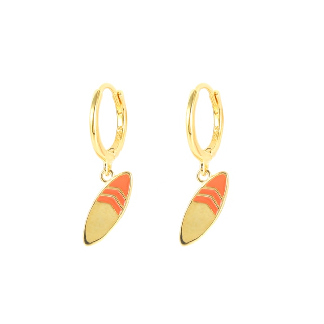 925 Silver Cute Enamel Crab Shrimp Pendant Dangle Earrings Summer Beach Collection Octopus Surfboard Charm Drop Earrings-Dollar Bargains Online Shopping Australia